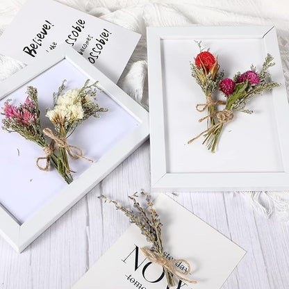Chengu 20 Pcs Mini Dried Flowers Bouquets Natural Gypsophila Don't Forget Me Bouquets Dry Flower Leaves Dried Embossing Flower Plant Stem Bunch for Vase DIY Wedding Decoration Crafts Photo Props