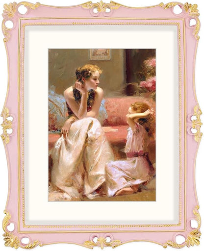 SIMON'S SHOP 11x14 Picture Frame Matted to 8x10, Vintage Poster Frames for Gallery Wall Display, Pink Photo Frames 11x14 with Mat, Antique Home Decor