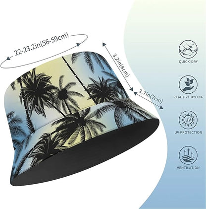 Bucket Hat for Women Men Unisex Sun Cap Packable Outdoor Fisherman Hat Headwear,Reversible Double-Side-Wear