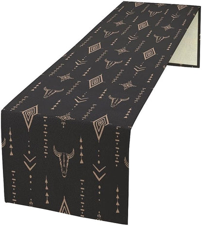 Aztec Table Runner Southwest Native Navajo Tribe Geometric Vintage Country Dinner Table Decoration Table Runner 13x108 Inch