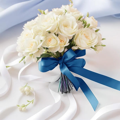 Blue Ribbon 1-1/2 inch Royal Blue Satin Fabric Ribbon 50 Yards for Craft Wrapping Flower Bouquet Hair Bow Making Wedding Invitations Party Decoration