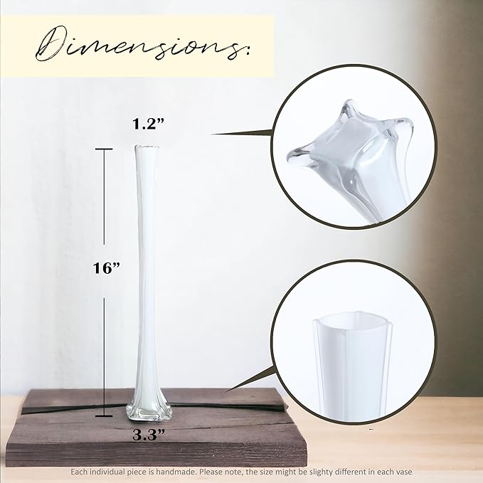 Craft And Party, Pack of 12, Eiffel Tower Vases Centerpiece for Flower, Wedding, Decoration. (16", White)