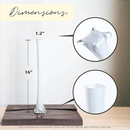 Craft And Party, Pack of 12, Eiffel Tower Vases Centerpiece for Flower, Wedding, Decoration. (16", White)