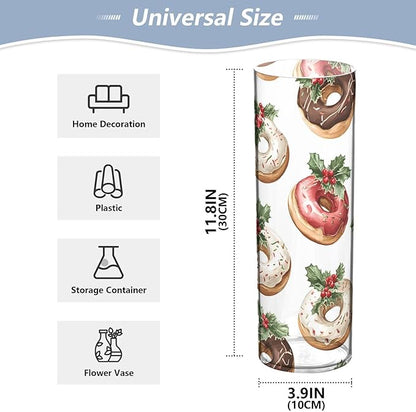 ALAZA Donut Leaf Red Fruit Pattern Flower Vases for Home Decor Kitchen Bedroom Living Room Bathroom Office Table Decorations