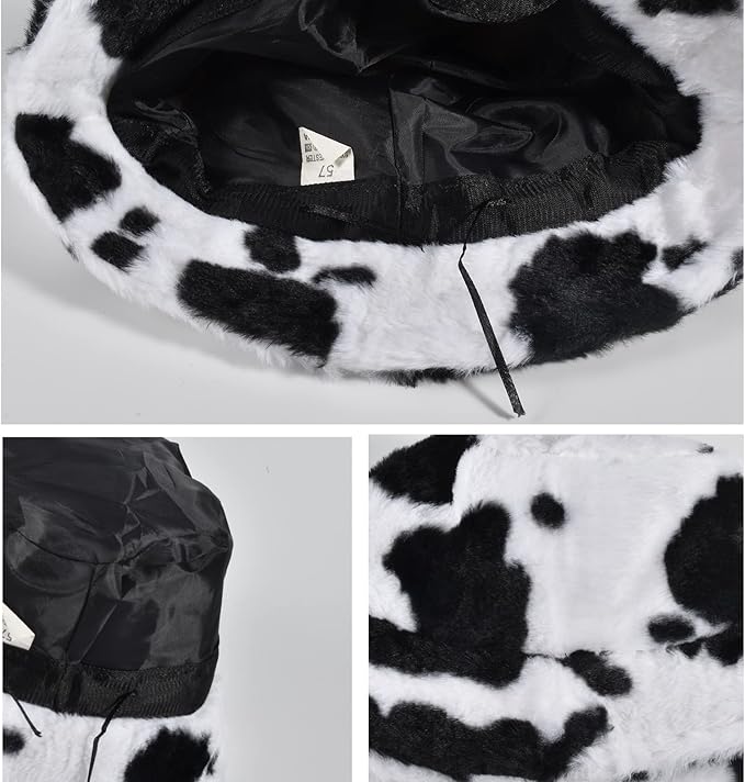 Winter Soft Faux Fur Plush Bucket Hat, Lovely Fisherman Cap, Fashion Outdoor Thick Warm Sun Cap for Women