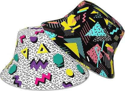Bucket Hat Beach Summer Sun Hat Reversible Fisherman Hats Double Sided Wearing for Women Men Boys Girls
