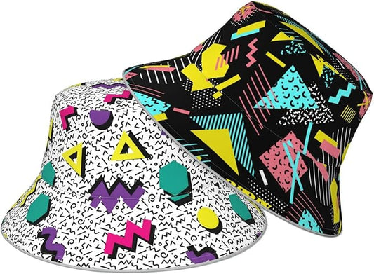 Bucket Hat Beach Summer Sun Hat Reversible Fisherman Hats Double Sided Wearing for Women Men Boys Girls