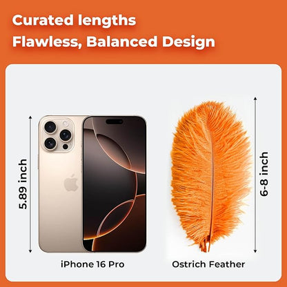 Piokio 20 pcs Orange Ostrich Feathers Plumes 6-8 inch(15-20 cm) Bulk for DIY Handmade Artwork and DIY Clothes, Feather Pens, Dream Catcher, Table Decoration.