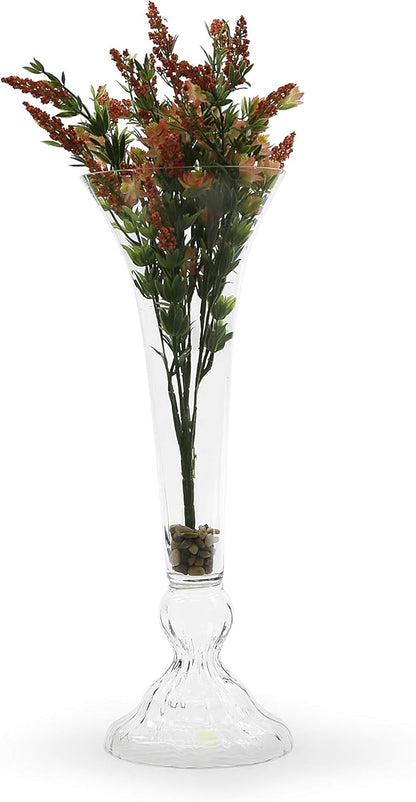 WGVI WGV Clear Unique Trumpet Vase/Center Piece, 23.5-Inch