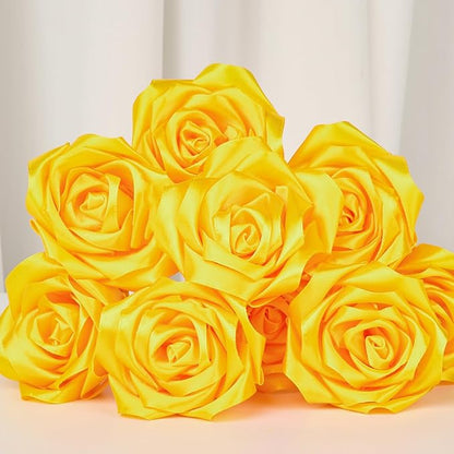 1-1/2 Inch Wide Yellow Satin Ribbon, 50 Yards Solid Polyester Fabric Ribbon for Roses Making, Gift Wrapping, Christmas, Wedding Decorations, Crafts, Bows