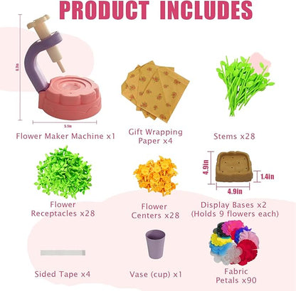 Soupost Fabric Flower Bouquets Toys Set, DIY Craft Kits Toys for Kids，Craft Kits for 3-12 Year Girl,STEM Education Art Toy Festiva Creative Gift