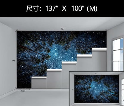 WFBHUA-Forest Night Sky Ceiling Wallpaper Mural Peel and Stick Living Room Bedroom 137"x100"