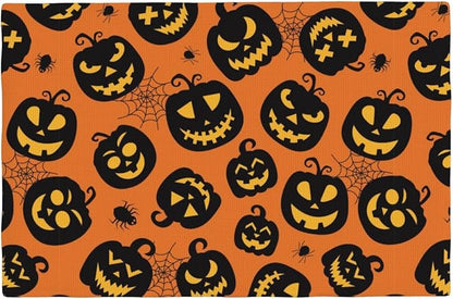 Placemats 4 pcs Halloween Double-Layer Imitation Linen Place Mats Non-Slip Heat-Resistant Tablemats for Home Restaurant Hotel 18×12 Inch
