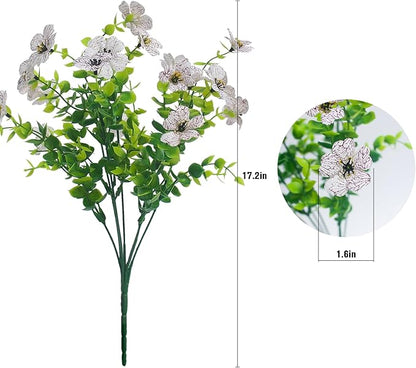White Artificial Outdoor Flowers 12 Bundles Daisy Elegant All-Weather Spring Summer Decoration Realistic Look for Outdoor Front Porch Events and Landscaping (White Daisy)
