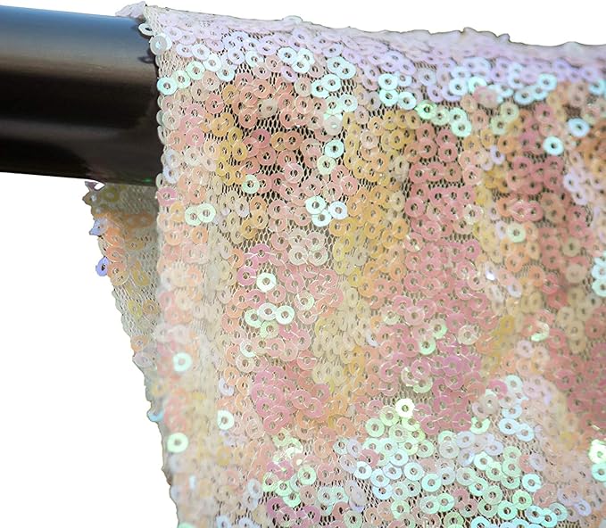 Iridescent White Sequin Backdrop Curtains Glitter Drapes 2FTx8FT 2 Panels for Wedding Birthday Party Decorations Bridal Baby Shower Party Supplies Sparkly Photography Background