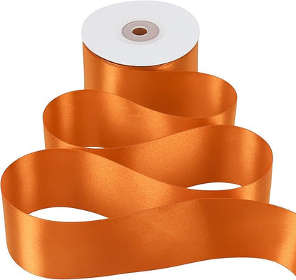 MEEDEE Orange Satin Ribbon - 25 Yards Double Faced Satin Ribbon for Christmas, Thanksgiving, Halloween, Wreaths, Bows, Crafts, Weddings, Flower Bouquets