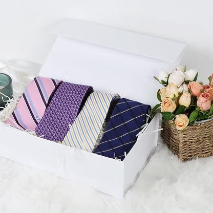 White Gift Box with Magnetic Lids 13.8x8.3x4.4 in, Large Bridesmaid Groomsman Proposal Boxes 5 Pack, Collapsible Rectangle Storage Box