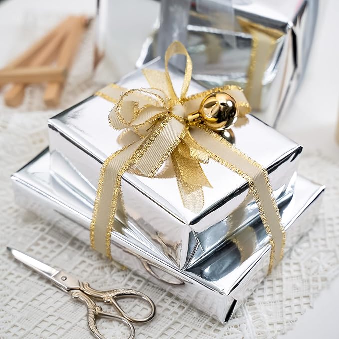 RUSPEPA Silver Wrapping Paper -30 inches x 32.8 feet - 81.5 Sq Ft - Large Siliver Gift Wrap Roll Solid Color Paper Perfect for Wedding,Birthday,Christmas,Baby Show