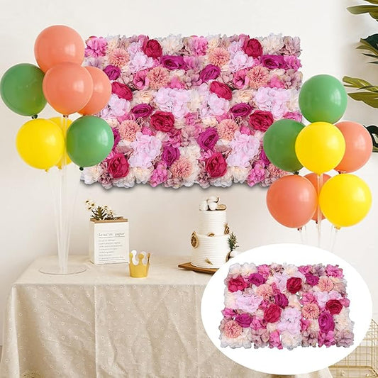 VelvetSlumbliery 6PCS Silk Rose Wall, 15.7×23.6In Artificial Flower Wall Backdrop Faux Flowers Panel, Flower Walls Panel Floral Backdrop, 3D Floral Rose Panels for Wedding, Clothing Store