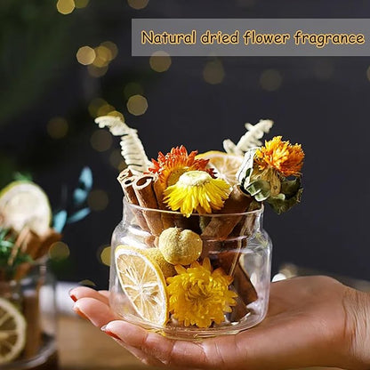 DIY Dried Flower Aromatherapy Kit with Natural Plant Essential Oils, Naturally Dried Flowers and Herbs Ornaments for DIY Flower Craft, Vintage Holiday Decor, Christmas (#B)