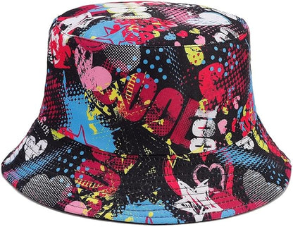 Quanhaigou Bucket Hat for Men Women,Packable Reversible Printed Sun Hats,Fisherman Outdoor Summer Travel Hiking Beach Caps