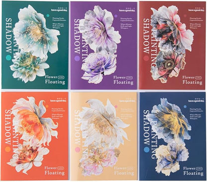 90pcs Watercolor Floral Scrapbook Stickers Set, Transparent PET Vintage Flower Stickers Decals with Smudge Effect for Journaling, Planners, Card Making, DIY Crafts and Scrapbooking