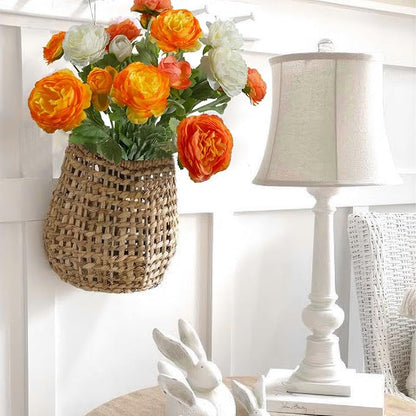 6 Pcs Artificial Flowers Silk Peony Rose Single Stem Artificial Flowers Orange Faux Peony Bouquet Floral Arrangement Bundle Fake Flowers Bulk for Table Centerpiece Wedding Farmhouse Home