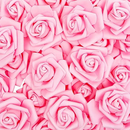Bright Creations Artificial Flowers Foam Rose Heads - 3 x 1.2 in, Mixed Pink Shades, 100 Pack - Foam Roses for Flower Wall & Garland Backdrops, Wedding & Bridal Shower Decor