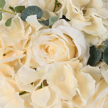 10 PCS Flower Ball Arrangement Bouquet, 11.8inch Diameter Flowers Centerpieces, Champagne Fake Floral Roses Balls Tabletop Decoration for Wedding Centerpieces, Party Decor