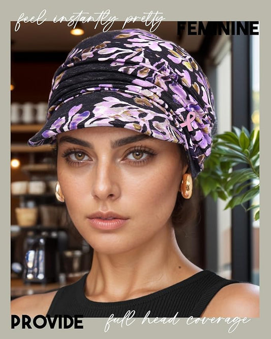 Chemo Headwear Viscose Newsboy Cap for Women Fall and Winter Hats