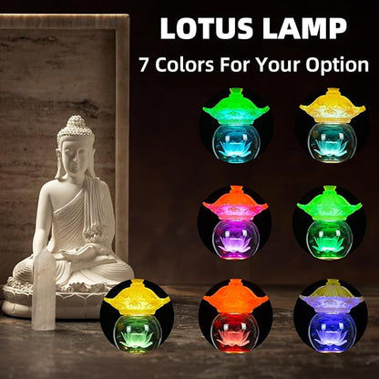 Lotus Lamp for Meditation & Relaxation, LED Color Changing Buddha Light with Touch Control, Adjustable Brightness Mood Light for Yoga, Home Decor, Gift (11 inch)
