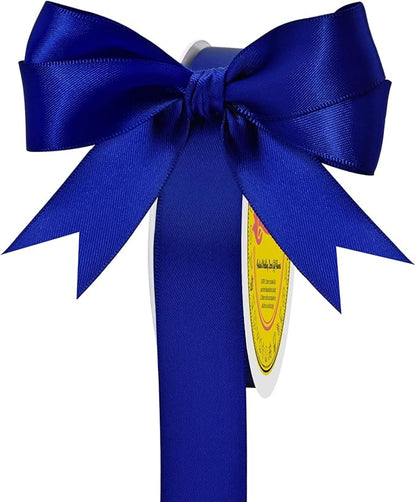 Double Face Cobalt Blue Satin Ribbon 7/8 inch X 25 Yards Polyester Cobalt Blue Ribbon for Gift Wrapping Very Suitable for Weddings Party Hair Bow Invitation Decorations and More