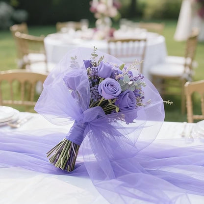 Light Purple Tulle Mesh Ribbon 6 Inch x 100 Yards(300ft) Netting Spool Fabric Ribbon Ideal for Tutu Skirt Art Gift Wrapping Flower Bouquet Crafts Weddings Floral Arrangements