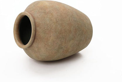 LuxenHome Rustic Flower Vase, 12.4" Tall Terracotta Vases with Earthy Brown Tones, Vintage Pottery for Dining Table Decor, Boho Ceramic Vase for Shelf Living Room Decor, Home Décor Accents
