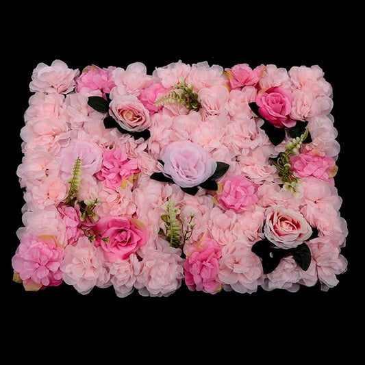 Gdrasuya10 12pcs Realistic Flower Wall Background Artificial Flowers Wall Backdrop Panel 3D Silk Rose Fake Flower Wall Panel Banquet Wedding Party Decor, Photography Background 60 x 40 cm
