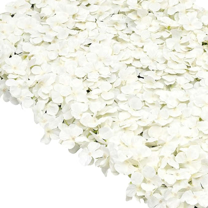 3D Flower Wall Panel, 20pcs White Artificial Floral Wall Backdrop, Realistic Silk Flower Backplanes, Roll Up Fake Flower Background for Valentines Wedding Party Photo Arrangement Decor
