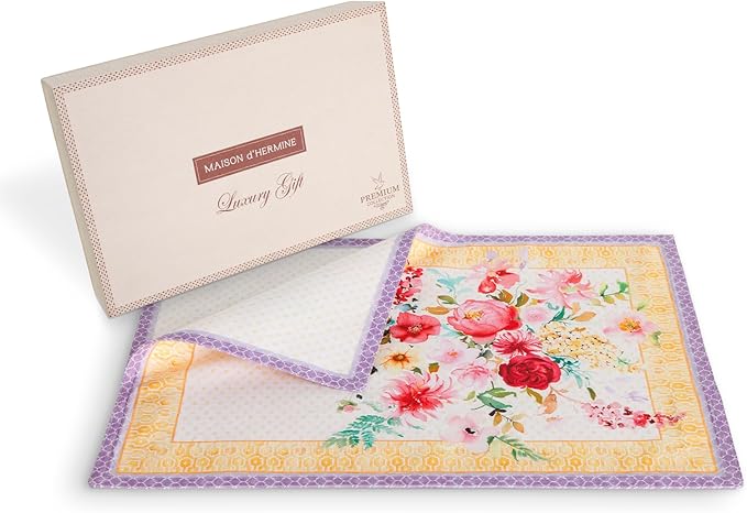 Maison d' Hermine Placemat 100% Combed Cotton Premium Cloth Placemats 13"x19" Decorative Washable Place Mats for Home, Kitchen, Dining, Cocktail Parties & Camping - Summer Joy (Set of 4)