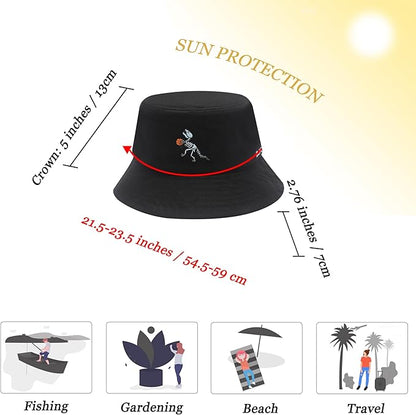 ZLYC Unisex Fashion Embroidered Bucket Hat Summer Fisherman Cap for Men Women