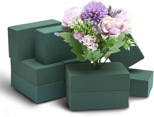 10 Pcs Floral Foam Blocks, 5.5"L x 3.1"W x 1.7"H Green Dry & Wet Flower Foam for Fresh and Artificial Flowers, Plant Foam for Wedding, Birthdays, Pary, Home Decorations