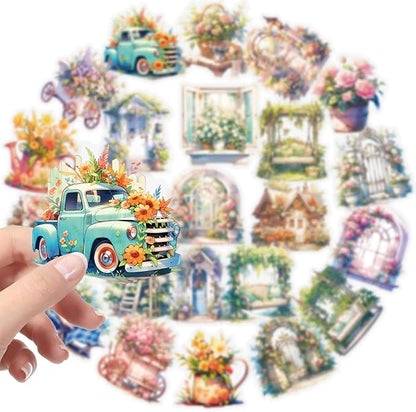 112Pcs PET Waterproof Sticker Set - 56 Unique Designs, Perfect for Phone Backs, DIY Journals, Luggage Stickers for suitcases, Birthday Party Favors & More Decorative Uses