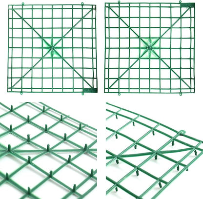 Artificial Flower Grid Panels,DIY Flowers Wall Frames,Flowers Wall Arches Backdrop,Plastic Fences Frames for Wedding Party Flower Grids,Artificial Flowers Plant Base,12Pieces,10x10 Inches
