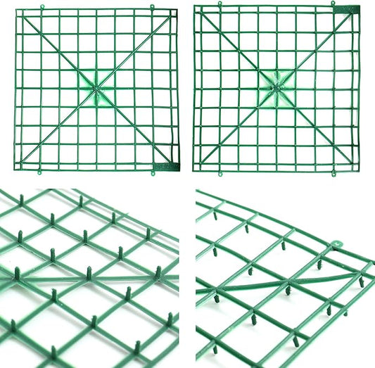Artificial Flower Grid Panels,DIY Flowers Wall Frames,Flowers Wall Arches Backdrop,Plastic Fences Frames for Wedding Party Flower Grids,Artificial Flowers Plant Base,12Pieces,10x10 Inches