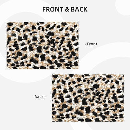 Placemats 4 pcs Leopard Double-Layer Imitation Linen Place Mats Non-Slip Heat-Resistant Tablemats for Home Restaurant Hotel 18×12 Inch