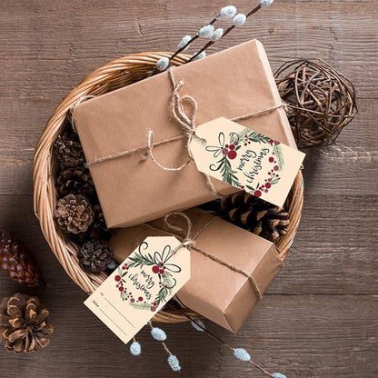 Andaz Press Christmas Holiday Season Classic Gift Tags, Merry Christmas to from Classic Favor Tags, Christmas Wreath Design, for Holiday Events, Parties, and Favors, 60-Pack