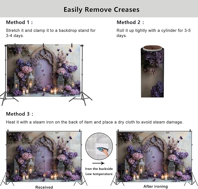 YongFoto Elegant Flower Wall Backdrop 5x3ft Floral Butterfly Candle Photography Background Baby Bridal Shower Wedding Girl Birthday Party Banner Room Decor Portrait Photoshoot Wallpaper Photo Booth