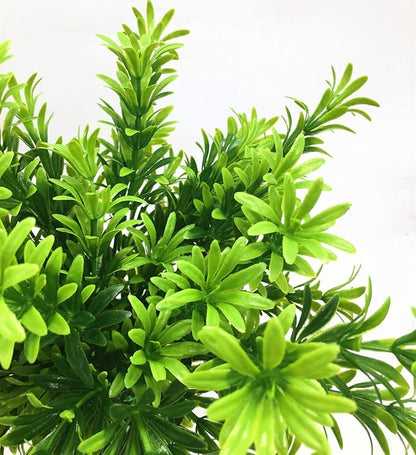 PASYOU Artificial Plants Shrubs, Plastic Shrub Fake Bushes Grass Greenery Leaves Bush Indoor Outdoor Home Garden Party Verandah Wedding Décor DIY Table Arrangement Decoration Planter Filler 2 Pcs