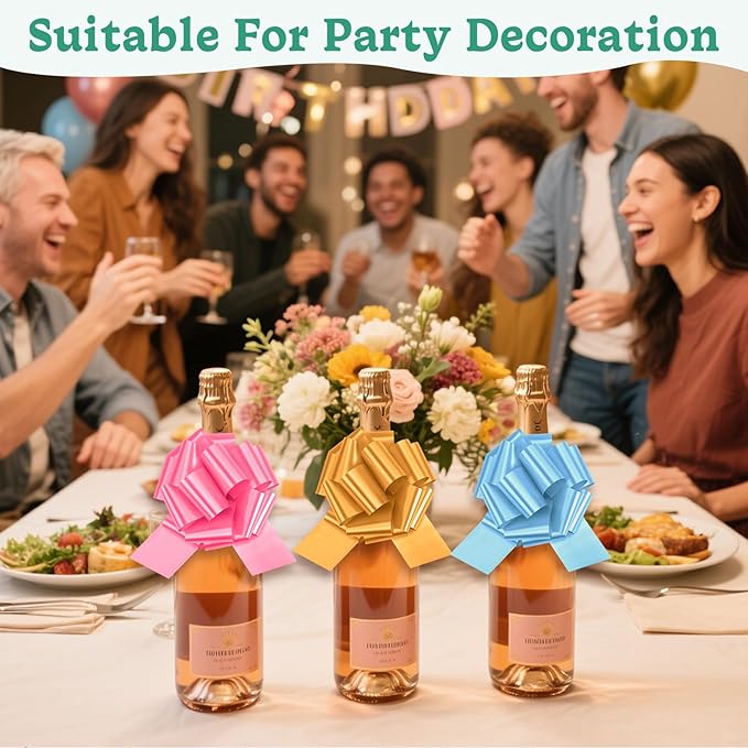 40PCS 6 Inch Large Pull Bows,20 Colors Bow for Gift Wrapping,Reusable Birthday Ribbon Bow for Wrapping Boxes & Decorative Accents