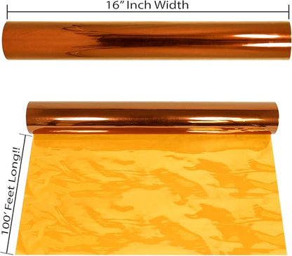 AnapoliZ Cellophane Wrap Roll | 100' Ft Long X 16' Wide | 2.3 Mil Thick Transparent Gold | Gifts, Baskets, Treats Wrapping Paper | Colorful Cello Decor, Party Decorations