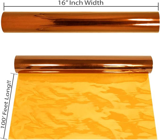 AnapoliZ Cellophane Wrap Roll | 100' Ft Long X 16' Wide | 2.3 Mil Thick Transparent Gold | Gifts, Baskets, Treats Wrapping Paper | Colorful Cello Decor, Party Decorations