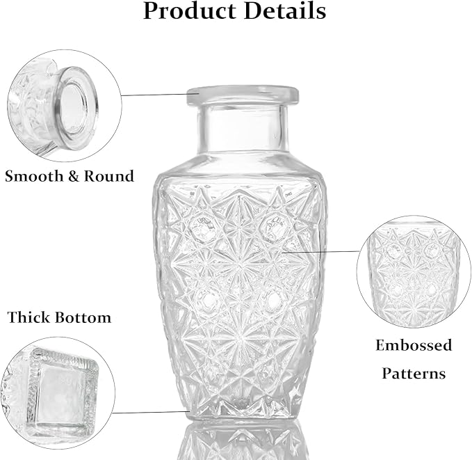Glass Bud Vases Set of 40 PCS, Small Flower Vases for Wedding Centerpiece Table Decoration, Vintage Vase in Bulk for Flower Arrangements, Mini Vase for Birthday Party, Festival Home Decor,Clear